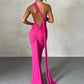 Oblique Shoulder Backless Maxi Dress For Women Gown Summer Back Strap Sleeveless Ruched Party Sexy Long Dress Vestidos