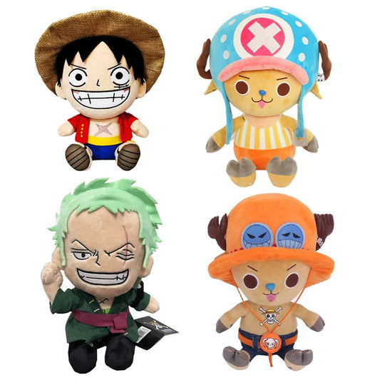 Original 25CM One Piece Anime Figures Cosplay Plush Toys Zoro Luffy Chopper Ace Law Cute Doll Cartoon Pendants