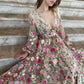 Elegant Floral Tulle Prom Dresses Long Sleeves V-Neck Lace Appliques A-Line Evening Gown Formal Party Dress