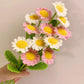 Finished Knitted Bouquet Artificial Flowers Hand Woven Daisy Flower Decorations Handmade Crochet Flower