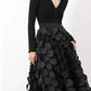 Fashion Design Black Tulle Long Skirt for Women 2023 Spring Summer Elegant Vintage A Line High Waist Midi Skirt Female