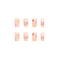 24P Cute Childlike Rainbow Nail Art Full Cover Artificial Fake Nails Wearing Reusable False Nails Ballerina Press on Nail Art