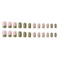 24Pcs/Set Press On Fake Nails Green Wearing Reusable False Nails Art Girls Ballerina Coffin Nail With Glue Full Cover Artificial