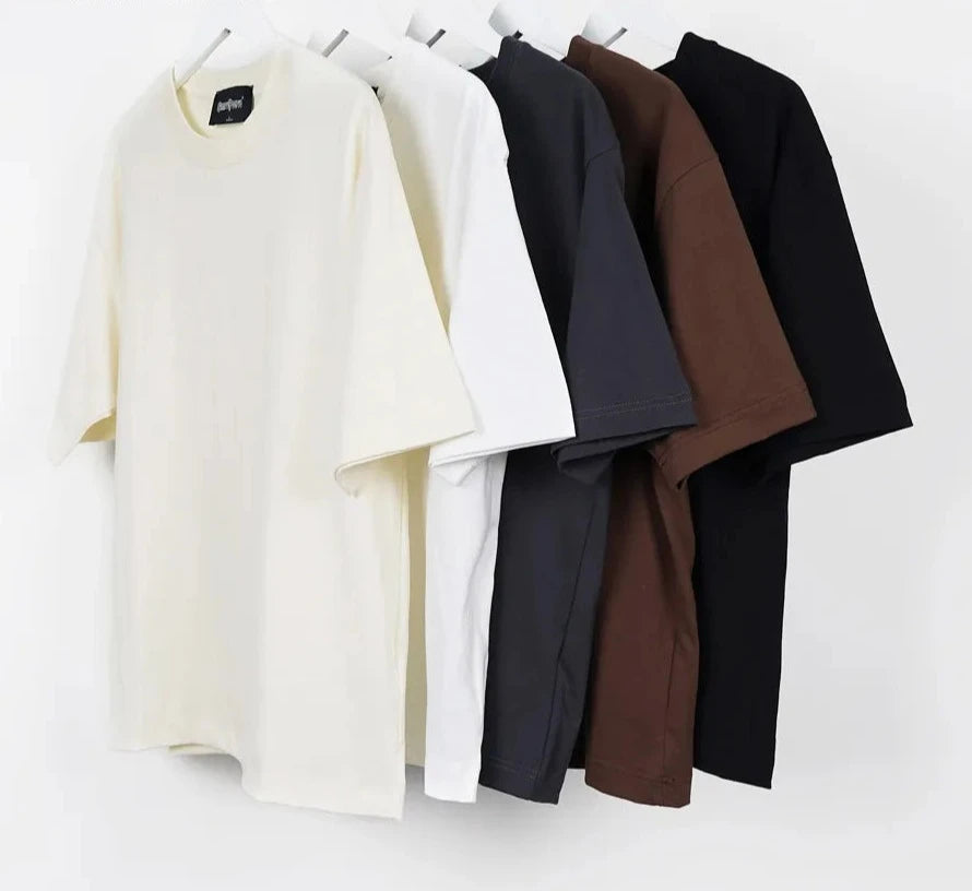 Oversized Summer T shirts for Women Brown Casual Female Korean Streetwear Tees Unisex Basic Solid Young Cool Tops