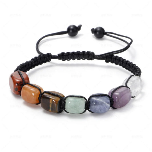 Charm Imitation Natural Stone Beaded Bracelet Tiger Eye Beads Adjustable Bracelets Couple Friendship Jewelry