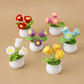 1pc Handmade Woven Flower Potted Artificial Knitted Crochet Tulip Plant Ornaments DIY Home Desktop