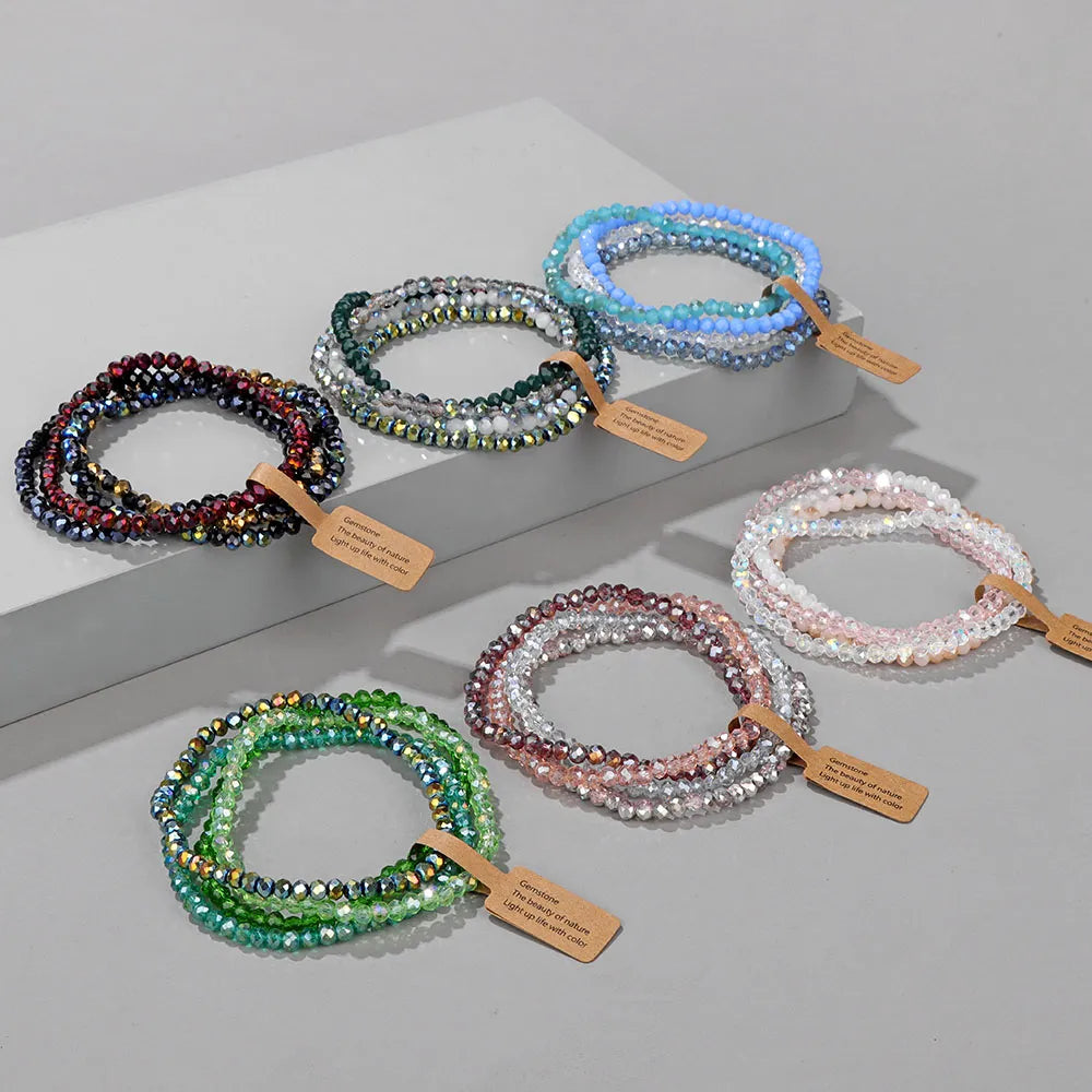 Fashion Natural Stone Beaded Bracelets 4Pcs/Set Healing Reiki Crystal Quartz Bracelets Bangles