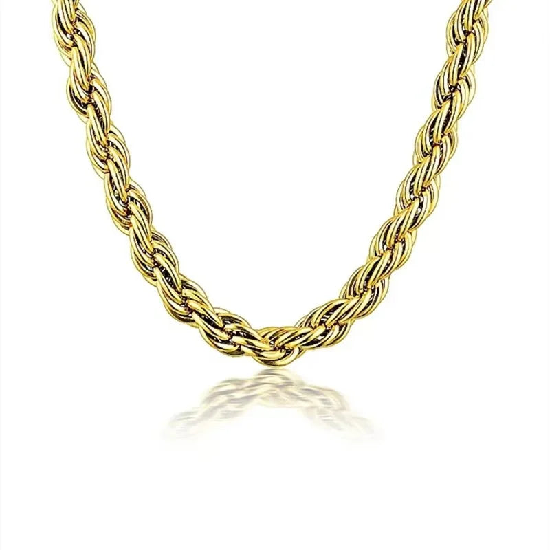 5mm stainless steel Gothic metal Twisted rope Chain Necklaces