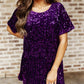 Casual Sequins Crew Neck Short Sleeve Mini Fashion Loose Party Dress