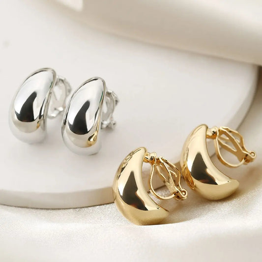 Light Luxury Droplet shaped Ear Clip with No Ear Holes