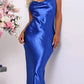 Sexy Spaghetti Strap Backless Summer Dress Women Satin Lace Up Trumpet Elegant Bodycon Party Dresses