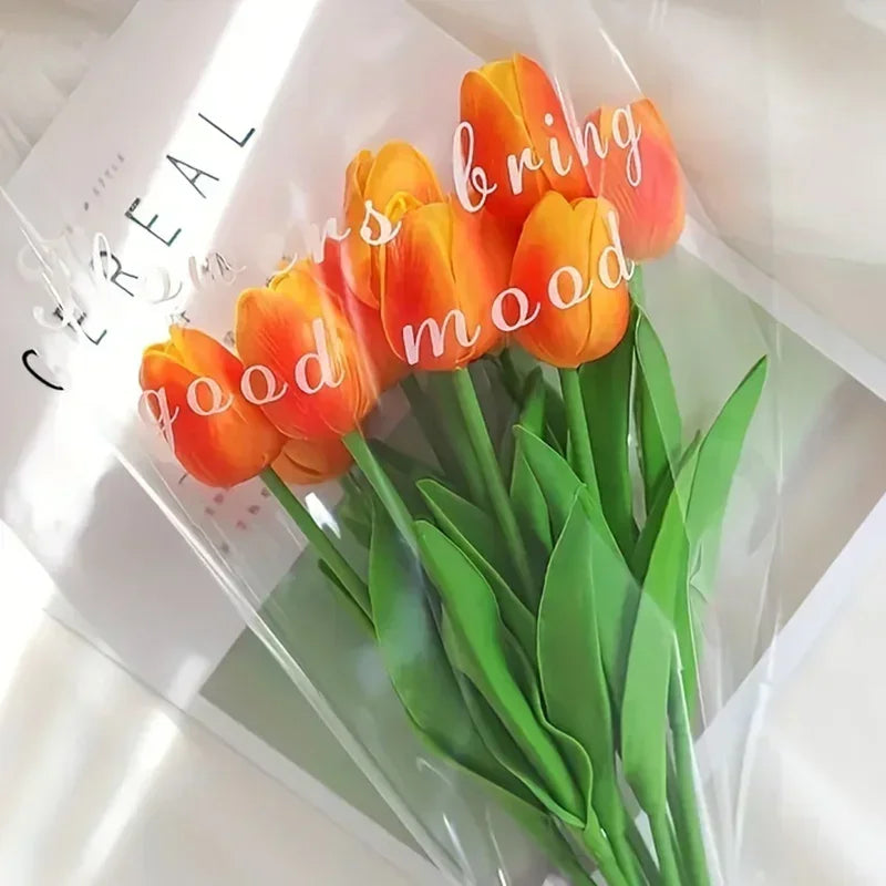 Tulips Artificial Flowers Arrangement Bouquet Decoration Fake Flower