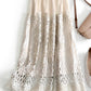 Crochet Lace Tulle Midi Long Skirt for Women Vintage Elegant Hollow Out A Line High Waist