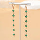 Colorful Drop Rhinestone Fashion Temperament Simple Green Round Bead Long Tassel Earrings