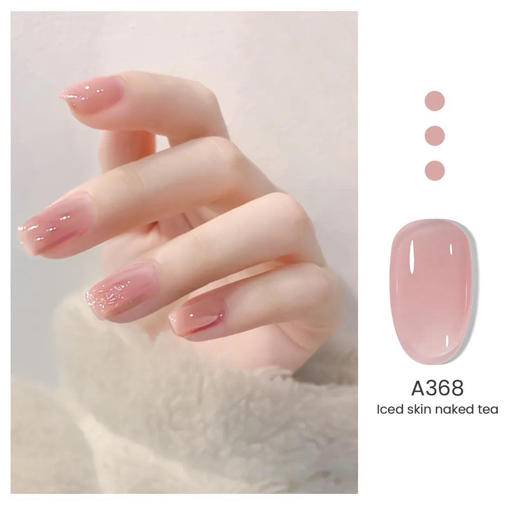 7.3ml Jelly Gel Nail Polish Transparent Nude Manicure Top Coat SemiPermanent Polish Soak Off UV LED Gel Art Nail Varnish