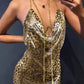 Sexy Backless y2k Metal Rhinestone Summer Dress women bodycon Night Club party mini ladies dresses vintage woman dress vestidos