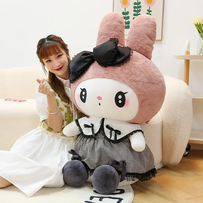 Big Size Kuromi Melody Cinnamoroll Plush Toys Pillow Anime Stuffed Doll Anime Sofa Cushion