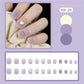 24pcs Blue Heart Coffin False Nails Full Coverage Waterproof Fake Nails Art Seamless Removable Press on Nail with Accessories