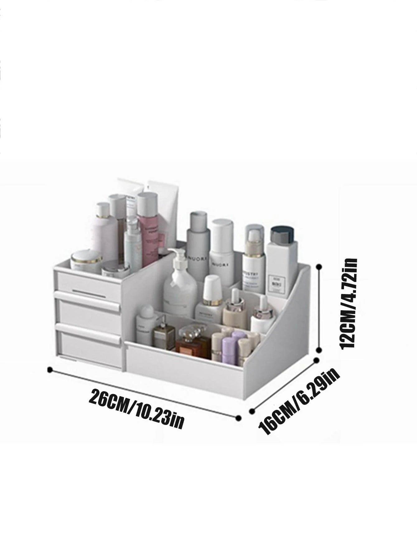 1pc Multi-Grid Makeup Storage Box, Modern Plastic Makeup Organizer