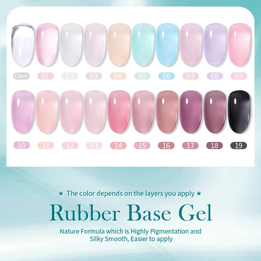 Milky Jelly Rubber Base Gel for Gel Nail Polish 15ml Russian Self-leveling Nude Color Soak Off Semi Permanent UV Gel