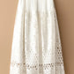 Crochet Lace Tulle Midi Long Skirt for Women Vintage Elegant Hollow Out A Line High Waist