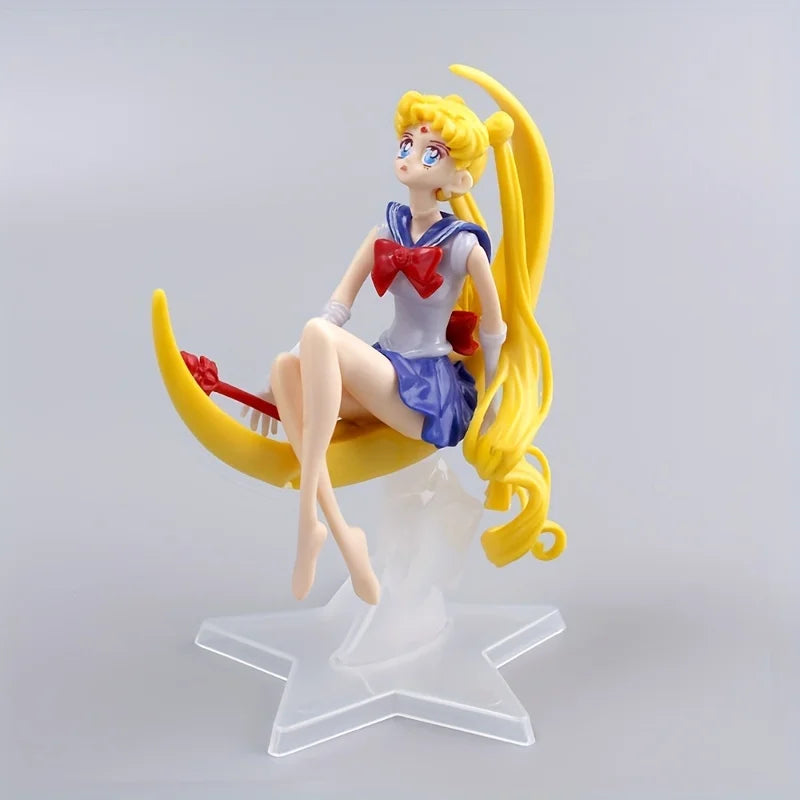 15CM Anime Sailor Moon PVC Doll Girl Toy Cake Decoration Action Figures Model Car Ornament Children Birthday Gift Doll Co