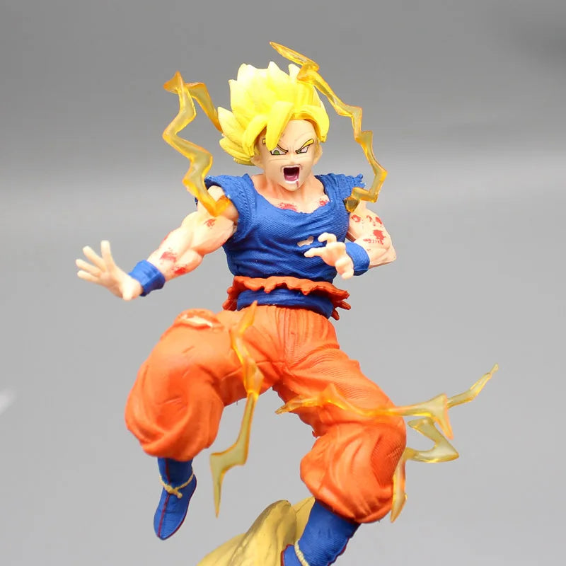 22cm Dragon Ball Z Anime Figure Son Goku Vs Buu Battle Goku Figure Gk Figurine Model Pvc Statue Collectible Decoration Doll Toy