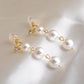 Long Tassel Simulated Pearl Clip on Earrings Bijoux Non Pierced Gold Color