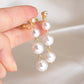 Long Tassel Simulated Pearl Clip on Earrings Bijoux Non Pierced Gold Color