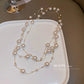 winter fashion women's long necklaces long pearl necklace sweater chain