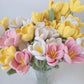 Hand-Knitted Flowers Artificial Tulips Bouquet Cotton Yarn Crochet Fake Flowers Home Table Decor