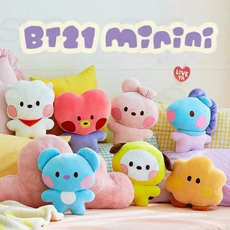 BT21 Plush Toys Kawaii Mini Keychain Anime Bag Pendant Ornamen 12-22cm Peripherals Soft Stuffed Animals Doll Gift