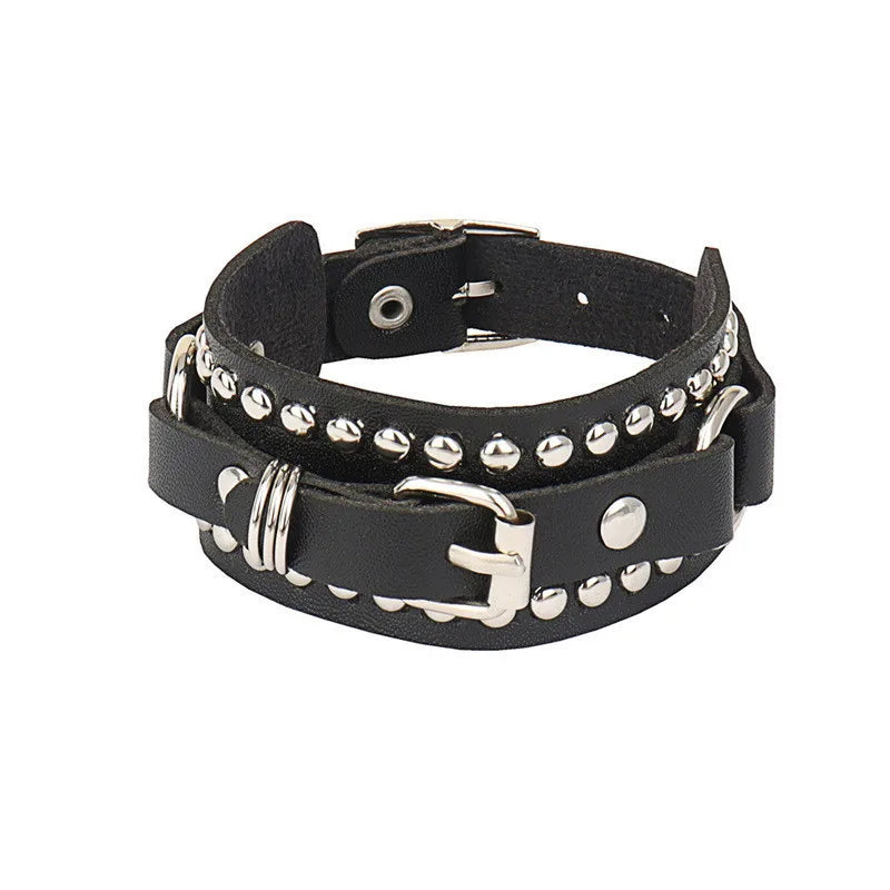 Punk Rivet Nightclub Trend Bracelet Skull Bracelets Bangle Stainless steel Gothic Multi-level Fashion Jewelry