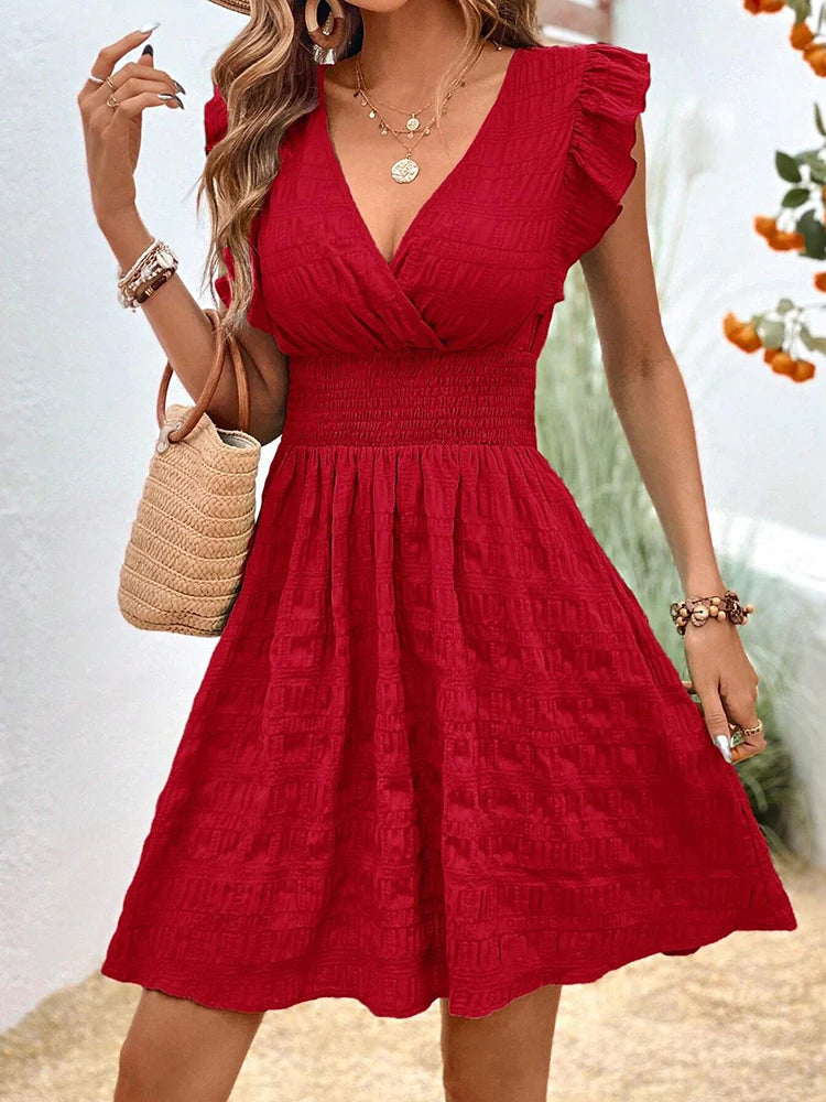 Elegant Short Dresses For Women Summer,Casual Holiday Beach Dress