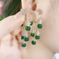 Emerald Cat Eye Stone Tassel Earrings for Women Gift Jewelry Pendientes Mujer