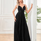 Elegant A-line Evening Dress Floor Lenght Backless Formal Deep V-neck Women Caicktail Wedding Party Prom Dresses