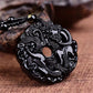 Fashion Green Jade Hand-Carved Dragon Hollow Jade Pendant Necklace Multicolor Amulet Lucky Jewelry Gift