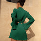 Women Elegant Long Sleeve Streetwear Bodycon Green Fall Mini Dress