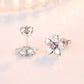 925 Sterling Silver Jewelry Crsytal Zircon Flower Stud Earrings