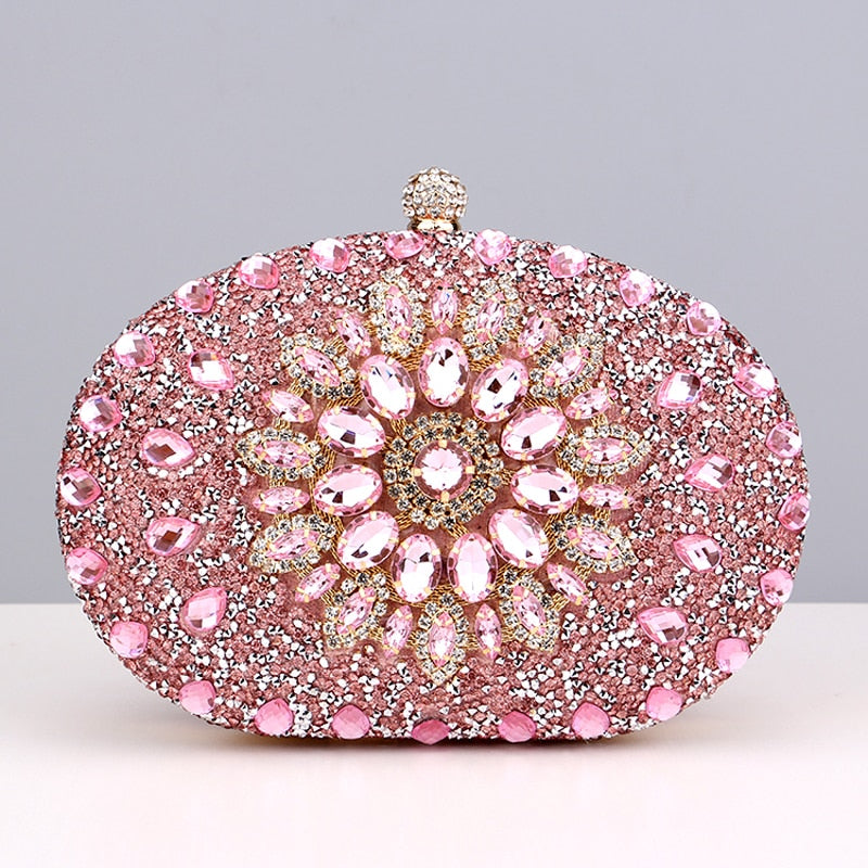 Diamond Women Luxury Clutch Evening Bag Wedding Crystal Ladies Cell Phone Pocket Purse Female Wallet Bag