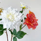 Artificial Dahlias Flowers for Decorations Realistic Touch Pink Arrangement Art White Silicone Dahlia Flowers