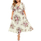 Fashion Plus Size Women Dress Floral Chiffon Flower Dress Bohemian Beach Summer Dresses