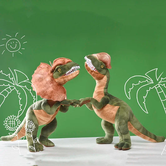 Cool Dilophosaurus Dinosaur Plush Toy Double Crested Lizard Figure Stuffed Toy Kawii Kids Doll