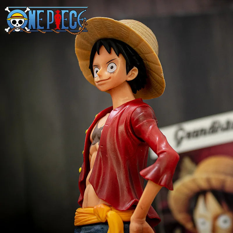 28cm Anime Figure Confident Smiley Luffy Three Form Face Changing Doll Action Figurine Model Toys  Kits