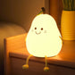 RGB Pear Shape USB Rechargeable Dimmable Bedroom Light Silicone Lamp