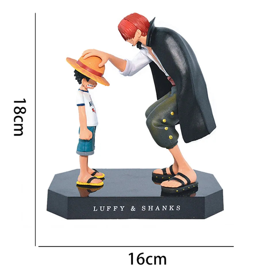 18cm One Piece Anime Figure Four Emperors Shanks Straw Hat Luffy Action Figure Sabo Ace Sanji Roronoa Zoro Figurine