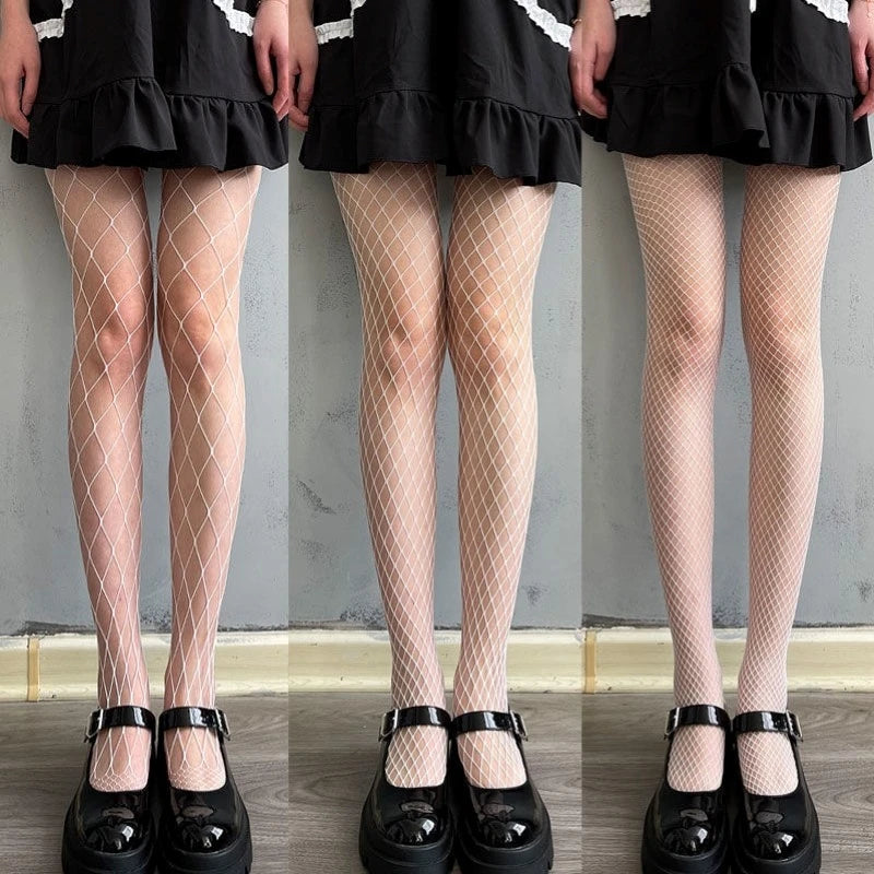 Hot Selling Summer Lolita Fishnet  Body Stockings Fish Net Pantyhose Mesh Nylon Tights Lingerie Skin JK Fishnet Waist Hosiery