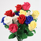 Simulated Handmade Rose Artificial Flowers Finished Wool Knitting Crochet Rose Bouquet Valentine's Day Gifts