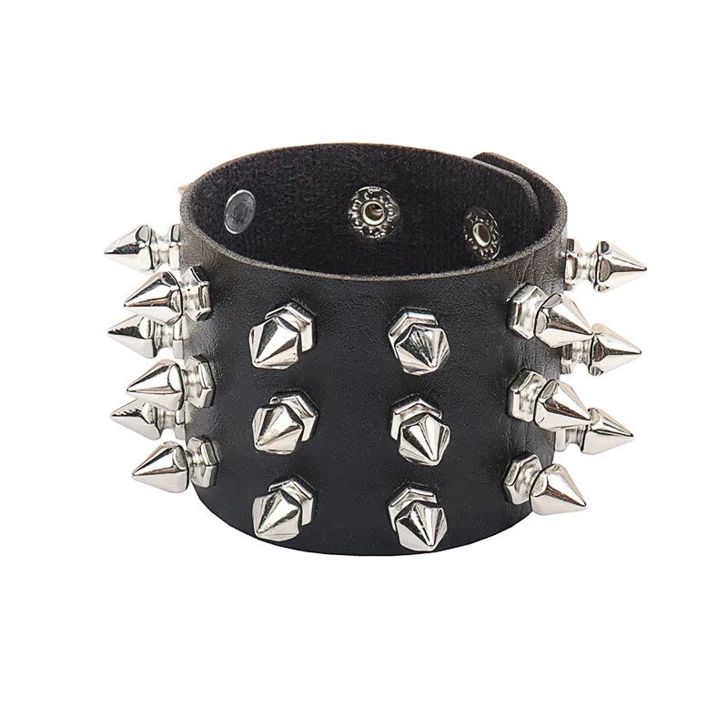 Punk Rivet Nightclub Trend Bracelet Skull Bracelets Bangle Stainless steel Gothic Multi-level Fashion Jewelry