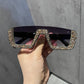 Luxury Sunglasses One piece Half Frame Vintage Classical Sun Glasses For Women Trend Style Eyewear